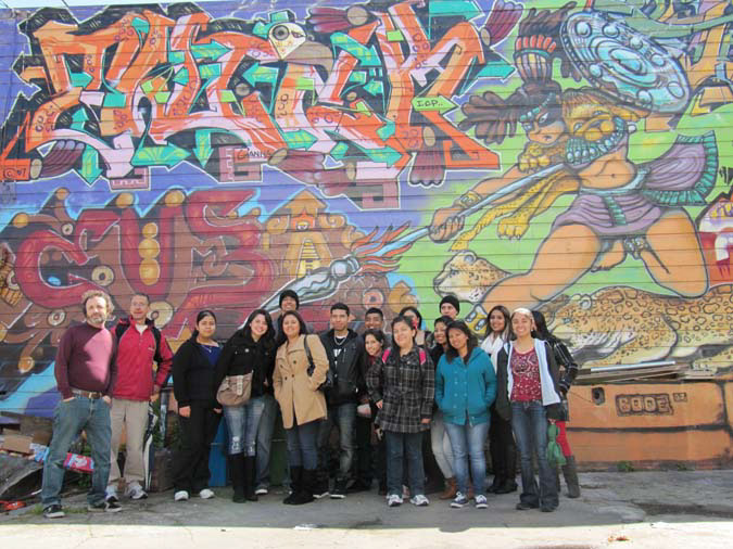 Puente Students on Mural Walk at San Francisco State University